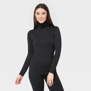 Wander by Hottotties Women's Seamless
Thermal Turtleneck Top - Black L new
